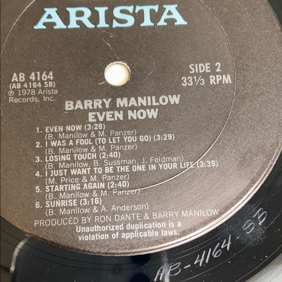 Vintage BARRY MANILOW Even Now Vinyl Record - Picture 7 of 8